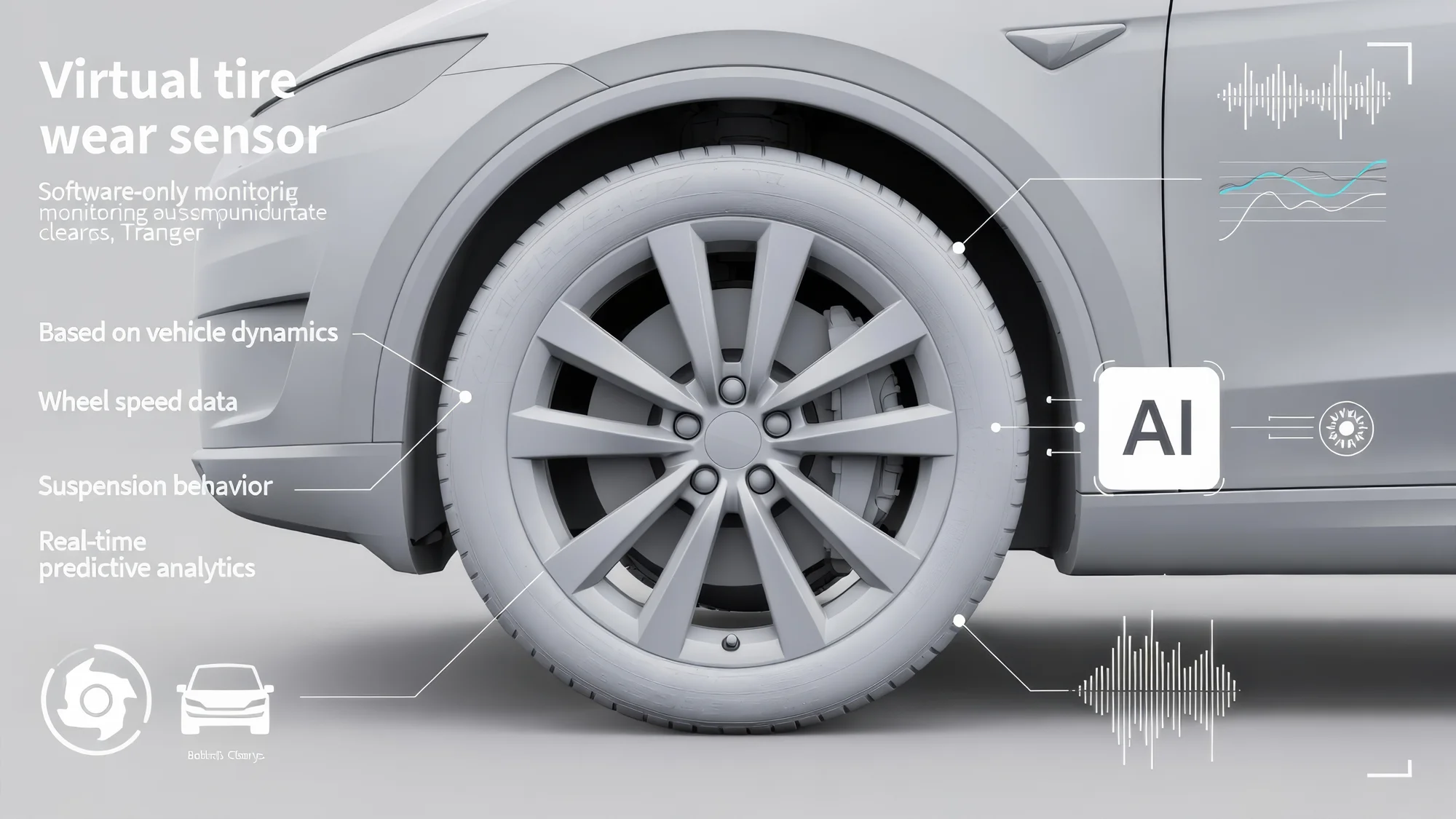 Vehicle CAN bus data streams used by virtual sensors to estimate tire tread depth without physical hardware